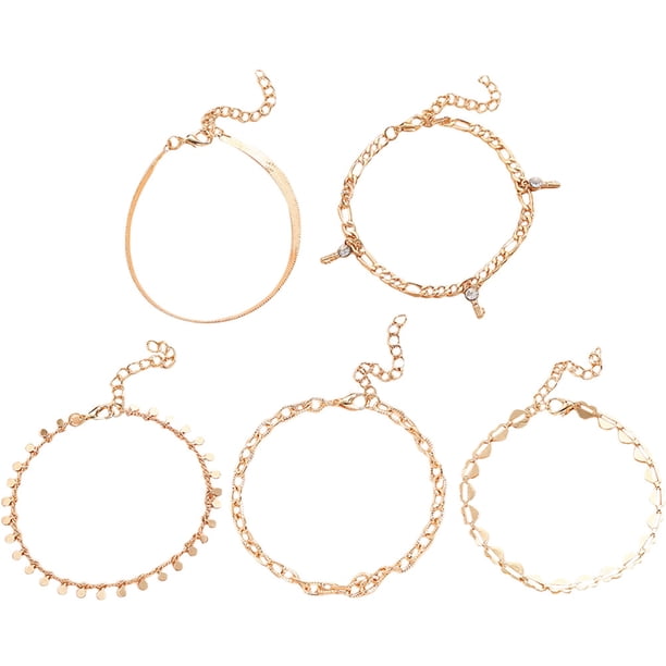 Tobillera de aleación para mujer, cadena de tobillo, pulseras de tobillo, cadena de pie, decoración de joyería de tobillo