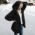 thumbnail image 1 of Abrigo de mujer, chaqueta de felpa, chaqueta con capucha, abrigo de invierno de gran tamaño, abrigo corto, cárdigan cálido, chaqueta con capucha, chaqueta de invierno con bolsillos (3XL), 1 of 6