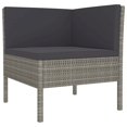 thumbnail image 4 of vidaXL 9 Piece Patio Lounge Set with Cushions Poly Rattan Gray, 4 of 6