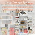 thumbnail image 3 of TOPCOMFY 65" Arched Storage Cabinet with Double Doors & Adjustable Shelves - Farmhouse Kitchen Pantry Organizer for Living Room, Bedroom - White, 3 of 7