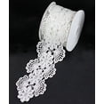 thumbnail image 2 of 2 3/4" x 5 Yards Floral Lace Crochet Ribbon (White), 2 of 2