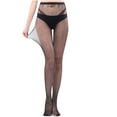 thumbnail image 2 of Plus Size Fishnet Stockings, Black Fishnet Tights Thigh High Stockings Suspender Pantyhose, 2 of 4