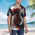 thumbnail image 3 of Balery Cool Black And White Dragon Camisas hawaianas de manga corta para hombre, camisas playeras de corte holgado, camisas de vacaciones con botones,Small, 3 of 7