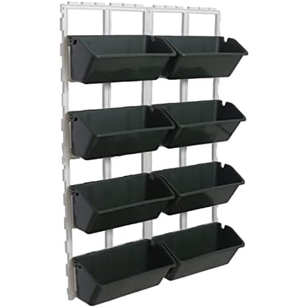 Vertical Garden Wall Planter, 4-Tier Stackable Wall Planter Indoor Outdoor with 8 Pockets, Wall Mount Flower Pot Holder for Vegetables, Flowers, Herbs