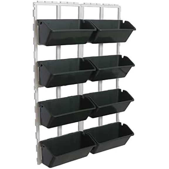 Vertical Garden Wall Planter, 4-Tier Stackable Wall Planter Indoor Outdoor with 8 Pockets, Wall Mount Flower Pot Holder for Vegetables, Flowers, Herbs