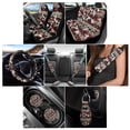 thumbnail image 2 of Renewold American Tribal Cow Print Red Retro Car Accessories Full Set, Universal Car Seat Covers Steering Wheel Cover Seat Belt Pad Cup Holder Key Chains 11 PCS Car Accessories Fit for Most Vehicles, 2 of 7