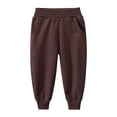 thumbnail image 5 of DJDLJWCJ Boys Cotton Sweatpants Soft Comfy School Uniform Pants with Elastic Waist Solid Color Casual Pants Coffee Size 10, 5 of 9