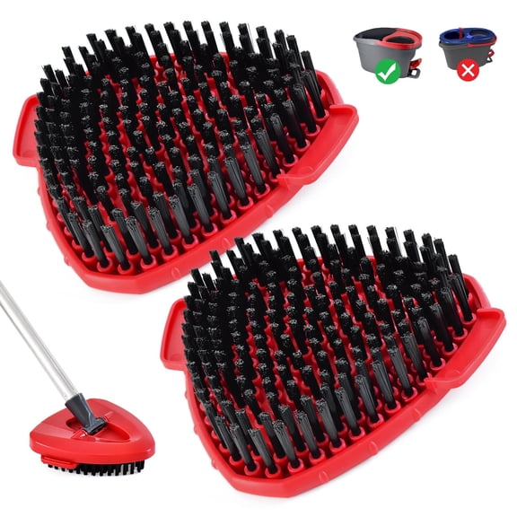 2-Pack Scrub Brush Head Replacement Compatible with O-Cedar EasyWring 1-Tank System