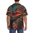thumbnail image 3 of Naloa Colorful Reptile And Leaves Men's Loose Fit Cuban Collar Short-Sleeve Shirt, Hawaiian Shirts, Mens Shirts Casual for Everyday Wear Outings-Large, 3 of 5