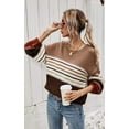 thumbnail image 4 of Chandails pour Femmes Décontractés à Manches Longues Col Rond Patchwork Coloré Tricot, 4 of 6