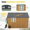 thumbnail image 5 of 10x12 FT Outdoor Storage Shed with Sliding Doors, Extra Large Metal Shed with Open Firewood Bay, Outside Steel Tiny House for Garden, Backyard, Patio Utility, Tool Storage, Yellow, 5 of 9