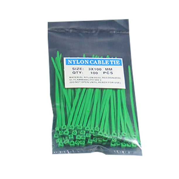 Naiovety Bridas de nailon para cables, 100 piezas, reutilizables, autoblocantes, 3x100mm, correas industriales de sujeción resistentes para el Almacenamiento y organización del hogar Verde