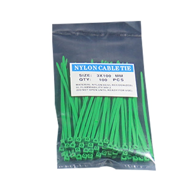 Naiovety Bridas de nailon para cables, 100 piezas, reutilizables, autoblocantes, 3x100mm, correas industriales de sujeción resistentes para el Almacenamiento y organización del hogar Verde