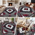 thumbnail image 6 of Boho Red Grey Large Area Rugs for Bedroom Living Room, Soft Non Slip Carpet Bedside Rug, Geometric Southwestern Retro Ethnic Rectangular Floor Cover Kitchen Accent Rug 8'x10' for Dining Room/Office, 6 of 9