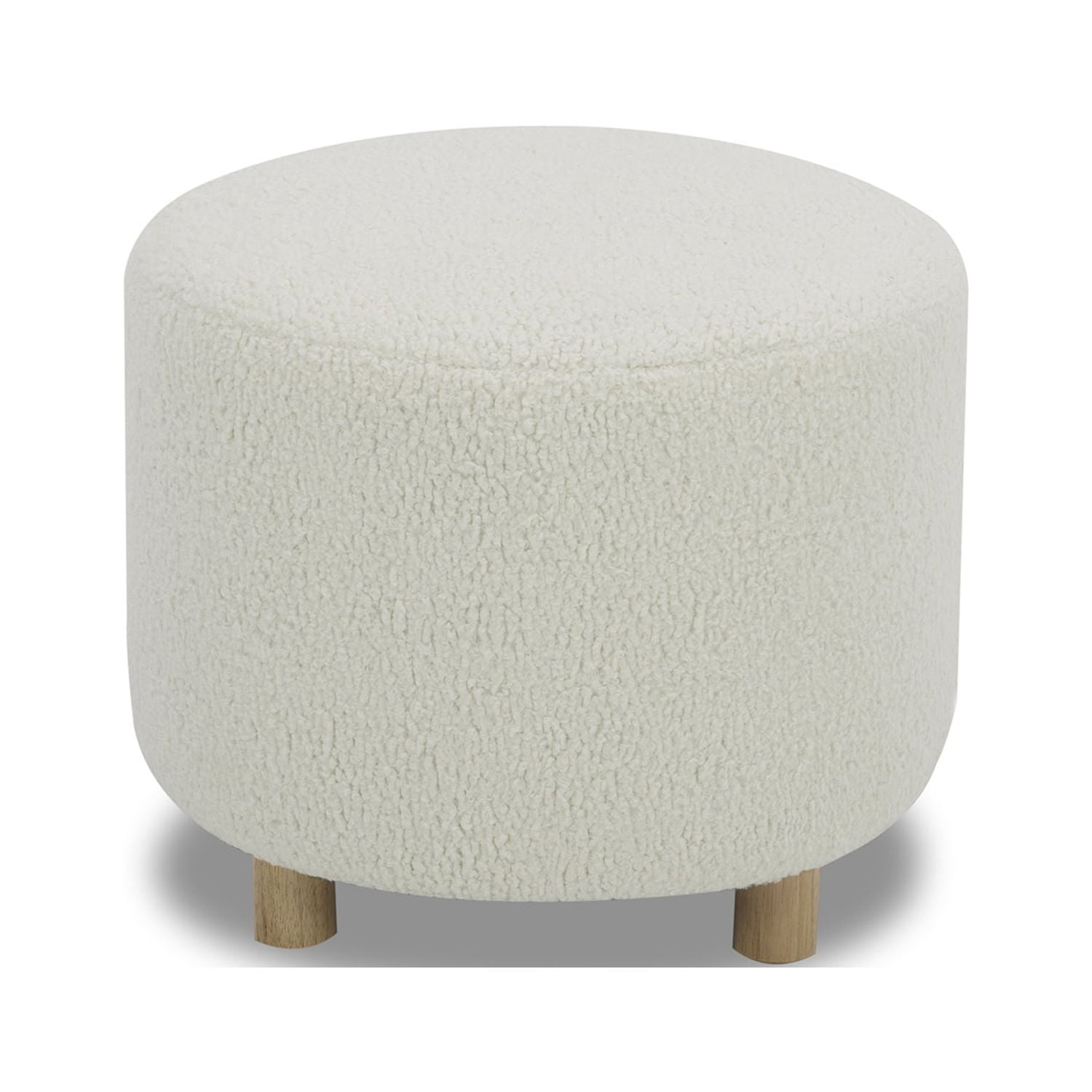 Better Homes & Gardens Mira Round Ottoman, Cream