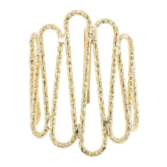Unique Bargains 1 Pc Ponytail Buckle Hair Clip Textured Hair Ponytail Cuff for Women Gold Tone