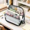 thumbnail image 6 of Standing Pencil Case with Base Large Capacity Stationery Pouch Pen Bag with Zipper for Women Men Vintage White Camellias, 6 of 7