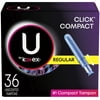 U by Kotex Click Compact Tampons, Regular Absorbency, Unscented, 36 Count