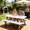 White, variant on Snmubt 3-Piece Picnic Table & Bench Cover Set, Stretch Polyester Waterproof Outdoor Furniture Protector for Backyard Camping, Black