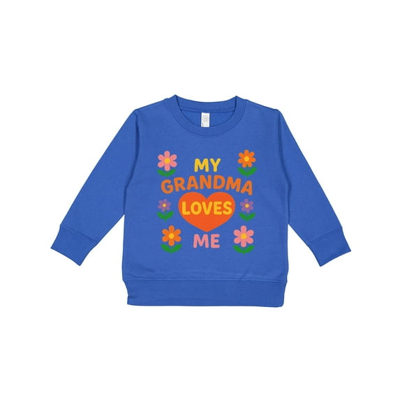 Inktastic My Grandma Loves Me Heart and Flowers Toddler Sweatshirt