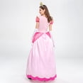 thumbnail image 4 of HAWEE Princess Peach Costume avec Couronne pour Femmes Halloween Cosplay Rose Vif Robe de Concours Pêche, 4 of 6