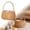 CC, variant on Easter baskets easter crafts Handmade Wicker Flower Girl Basket Large Natural Rattan Storage Basket with Handle Portable Indoor Wedding Decor and Flowers Holder easter outdoor decorations(V)