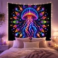 thumbnail image 2 of Moon Stars Bioluminescent with Jellyfish Bell Dome Shaped, Mystical Fantasy for Space Lovers, Galaxy Room Decor, Mother'S Day Gift, Tapestry Wall Hanging for Bedroom and Dorm, 2 of 7