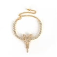 thumbnail image 3 of K-KED Women Sexy Ankle Rhinestone Chain Sparkling Crystal Butterfly Ankle Chain-Silver, 3 of 6