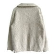 thumbnail image 4 of Long Cardigan Sweaters for Women Solid Color Open Front Knit Top Full Zip Sweatshirt with Pockets Oversized Coat (Khaki L), 4 of 6