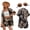 Black, variant on Womens Hawaiian Shirt Shorts Set 3 Piece Short Sleeve Outfits for Vacation Beach Summer Shorts Sunglasses Kimono Lounge Suit