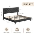 thumbnail image 3 of Gaderth King Bed Frame with Headboard, Velvet Upholstered Wingback Bedframe, Heavy-Duty Platform Bed Frame with Strong Wood Slats, No Box Spring Needed, Noise-Free, 3 of 7
