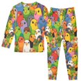 thumbnail image 2 of FORMRS Long Sleeve Top and Pants Pajama Set for Niños 2-Piece Sleepwear, Sizes 18M-8Y, Cartoon Birds Pattern, 2 of 6