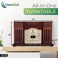 thumbnail image 2 of ClearClick Tocadiscos todo en uno con tocadiscos de 3 velocidades, Bluetooth, CD, cinta de casete, radio AM/FM, auxiliar, USB, parlantes incorporados, exterior de madera hecho a mano, 2 of 5