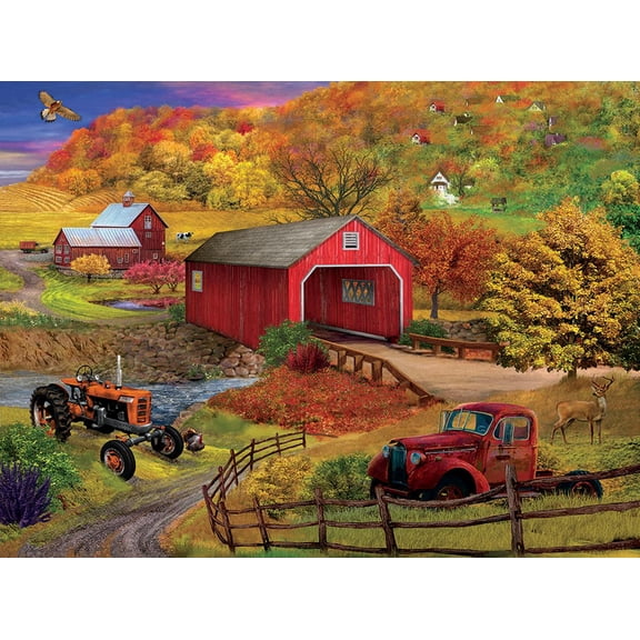 SUNSOUT INC - Bridge Crossing - 1000 pc Jigsaw Puzzle by Artist: Bigelow Illustrations - Finished Size 20" x 27" - MPN# 31586