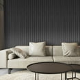 thumbnail image 4 of Art3d 4-Piece 104'' x 5.7''x 0.67'' Solid Wood Slat Wall Panels for Interior and Ceiling Decor,16.5 Sq.ft/Case,Black, 4 of 8