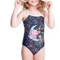 thumbnail image 2 of SEANATIVE Quick Dry One Piece Bathing Suit Size 1-2 Elastic Kids Girls Bikini Swimsuit Casual Milk Axolotl Galactic Star Beach Swimwear for Vacation, 2 of 5