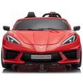 thumbnail image 6 of Joyracer Licensed Corvette 24 Volt Ride on Toys, 4WD/2WD Switchable Ride on Car, XL Electric Car for Kids with Remote, Bluetooth, LED Lights, Seat Belt & Lockable Doors, 3-8, Red, 6 of 12