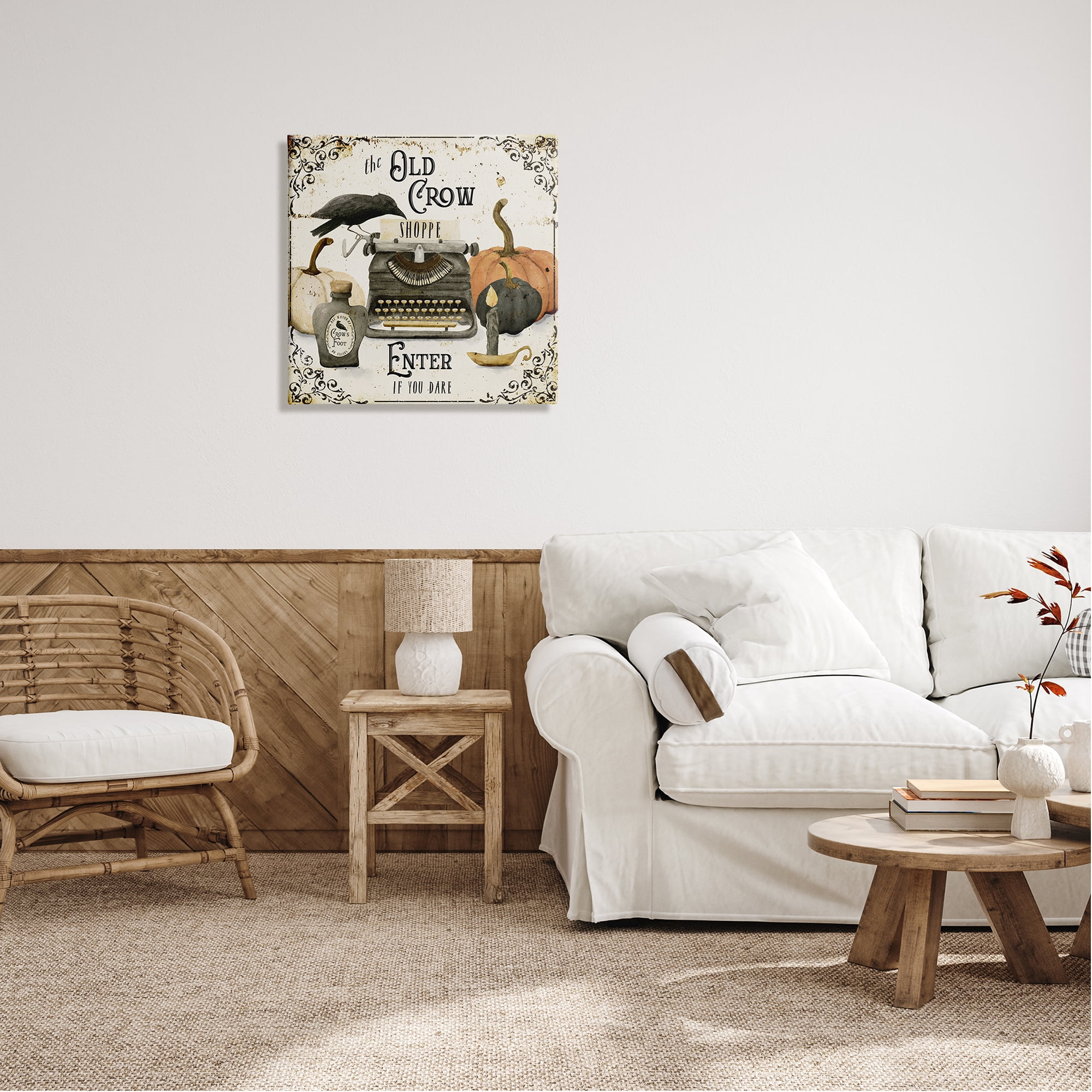 Stupell Industries Vintage Old Crow Shoppe Holiday Painting Gallery Wrapped Canvas Art Print Wall Art, 24 x 24
