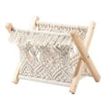 thumbnail image 2 of Woven Storage Rack Books For Decor Folding Bookshelf Storage Shelf Towel Storage Rack Table Top Bookshelf Shelf Organizer Rack Magazine Stand Cotton Rope Magazine Shelf Wooden, 2 of 7