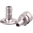 thumbnail image 1 of DERNORD Stainless Steel Quick Disconnect Set -Beer Brewing Tri Clover Connector Kit (Barb Female/Tri clamp Male), 1 of 6