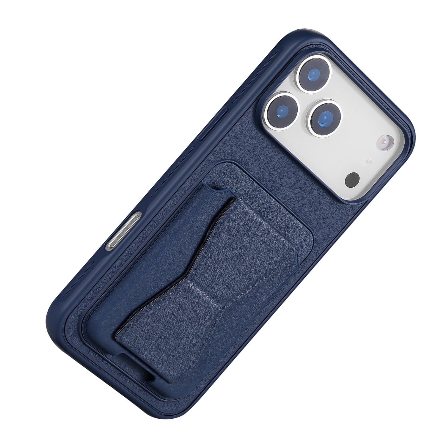 Leather Card Storage Case with Magnetic Stand for iPhone 17 Pro Max - Dark Blue