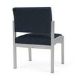 thumbnail image 3 of Pemberly Row Chaise d'Invité Sans Accoudoirs pour Réception - Acier Argenté - Bleu, 3 of 5