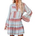 thumbnail image 2 of FcBaudy Robe à Manches Longues Col en V, Robes d'Été pour Femmes, Robes pour Femmes Robe à Manches Longues Imprimée Patchwork Robe pour Femmes, 2 of 9