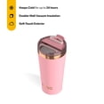 thumbnail image 3 of RTIC 18 oz Ceramic Lined Insulated Happy Hour Pint Tumbler, Leak Resistant Lid, Soft-Touch Exterior, Rosewater, 3 of 9
