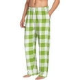 thumbnail image 2 of Xecao White Green Plaid Men's Straight Lounge Pajama Pants: The Ultimate in Comfortable Sleepwear, 2 of 9