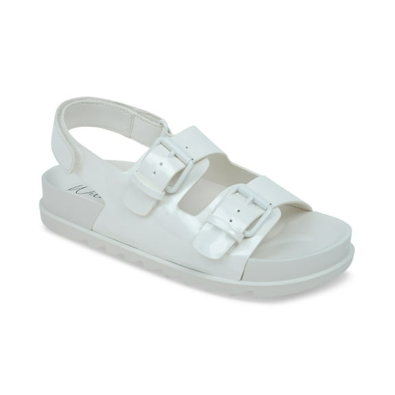 Wild Pair Mystick Flat Sandals for Women, Bone Patent, Size 10M