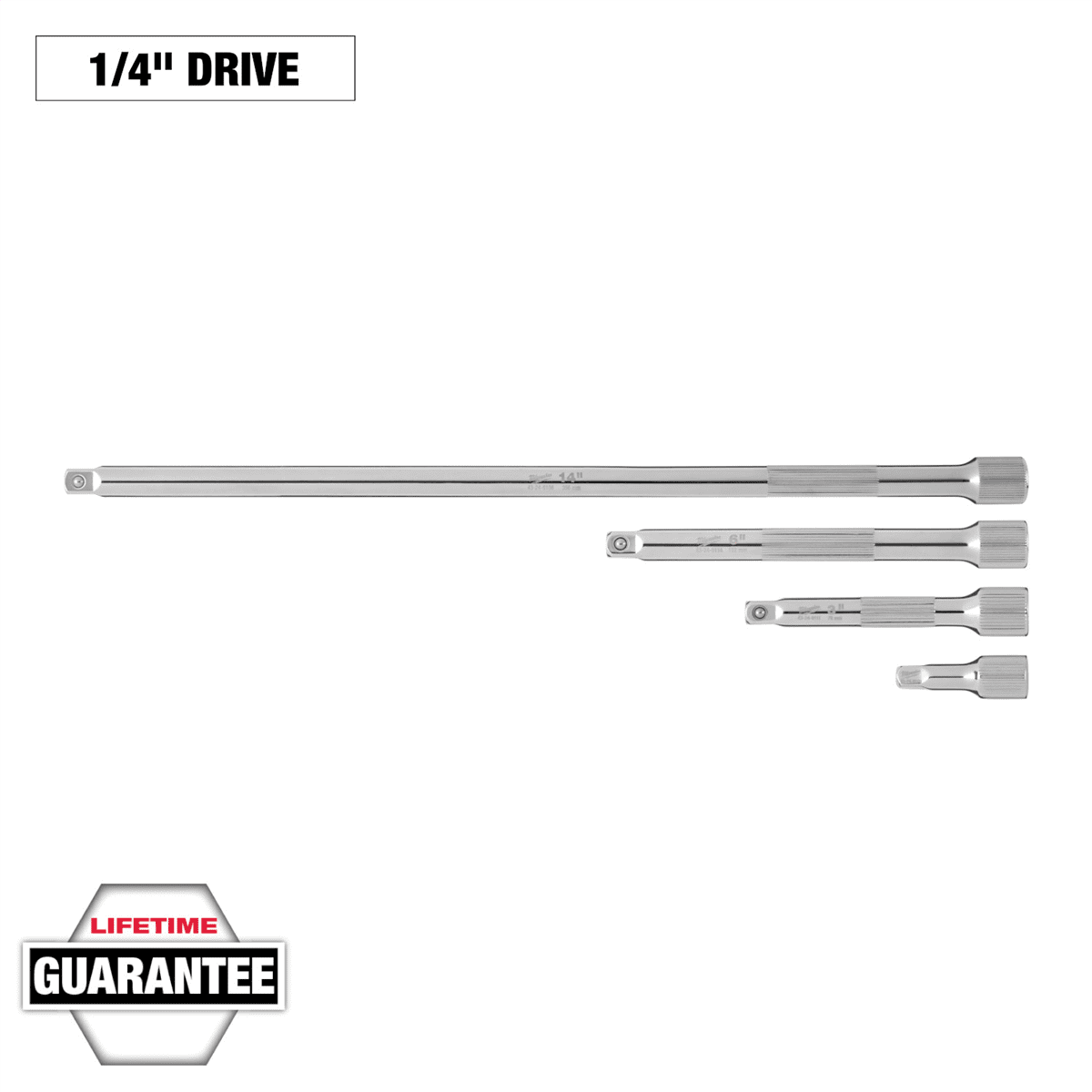 Milwaukee Tool 4pc 1/4&rdquo; Drive Extension Set