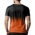 thumbnail image 4 of WTOBBY Men's Stylish V Neck Short Sleeve T-Shirt with Gradient Print Soft, Lightweight, and Breathable, Perfect for Casual Outings, Summer Wear, and Everyday Style,Black L, 4 of 6