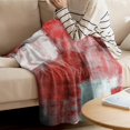 thumbnail image 3 of Christmas Red Blanket Grey Super Soft Breathable Flannel Fleece Throw Blankets Rustic Paint Art Graffiti Lattice Warm Cozy Decorative for Sofa Chair Bedroom All Seasons Use 50" x 60", 3 of 6