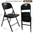 thumbnail image 4 of aoole 6 Pack Folding Chair, 700 lb Weight Capacity,Indoor/Outdoor Heavy Duty Foldable Chairs for Restaurants, Kitchens, Picnics, Races, Parties & Weddings. (6, Black), 4 of 6